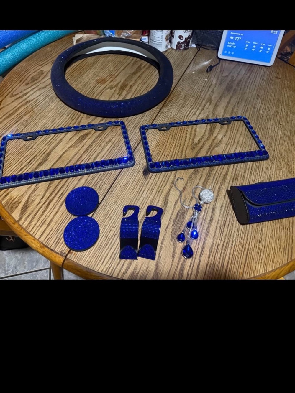 Dark Blue Bling Car Accessories